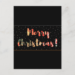 ブラックとゴールドのクリスマスデザイン ポストカード