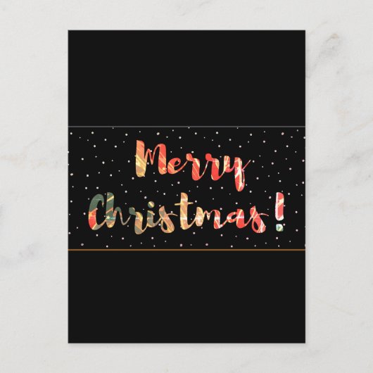 ブラックとゴールドのクリスマスデザイン ポストカード (正面)