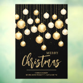 ブラックとゴールドのクリスマス オーナメント ウィンドウサイン (シート3)