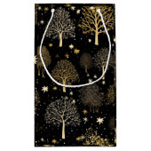 ブラックとゴールドのクリスマス ギフトバッグ (裏面)