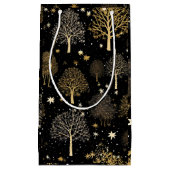 ブラックとゴールドのクリスマス ギフトバッグ (正面)