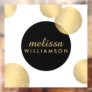 ブラックとゴールドのグラマラスビューティー ウィンドウサイン