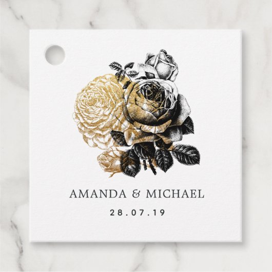 ブラックとゴールドのグラマラス フェイバータグ (正面)