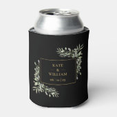 ブラックとゴールドのグリーンウェディング 缶クーラー (缶正面)
