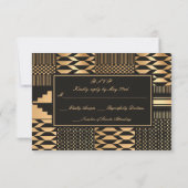 ブラックとゴールドのケンテ 出欠カード (裏面)