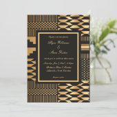 ブラックとゴールドのケンテ 招待状 (スタンド正面)