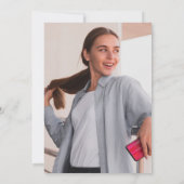 ブラックとゴールドのスクリプト卒業パーティーの台本 フォト 卒業 招待状 (裏面)