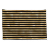 ブラックとゴールドのストライプの枕カバー 寝室用 枕カバー (裏面-右)