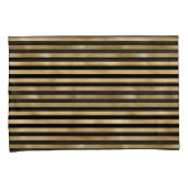 ブラックとゴールドのストライプの枕カバー 寝室用 枕カバー (正面右)