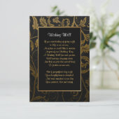 ブラックとゴールドのダマスク ウェディング - ウィッシング ウェル エンクロージャーカード (スタンド正面)