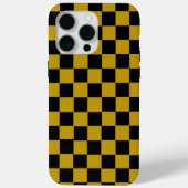 ブラックとゴールドのチェッカーボード レトロなデザイン Case-Mate iPhoneケース (裏面)