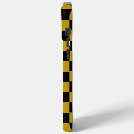 ブラックとゴールドのチェッカーボード レトロなデザイン Case-Mate iPhoneケース (裏面 / 左)