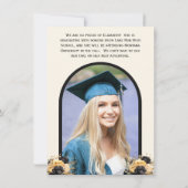 ブラックとゴールドのディスコボール写真 卒業パーティー 招待状 (裏面)