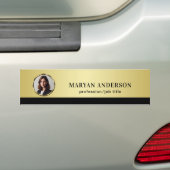 ブラックとゴールドのデザイン、ロゴまたは写真をゴールドの円形に バンパーステッカー (車上)