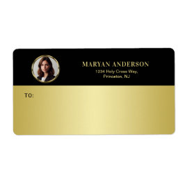 ブラックとゴールドのデザイン、ロゴまたは写真をゴールドの円形に ラベル