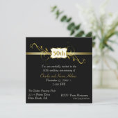 ブラックとゴールドのトーンの結婚記念日招待状 招待状 (スタンド正面)