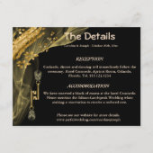 ブラックとゴールドのドクロがモチーフのハロウィンウェディングの詳細 エンクロージャーカード (正面)