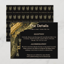 ブラックとゴールドのドクロがモチーフのハロウィンウェディングの詳細