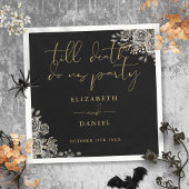 ブラックとゴールドのバラの花モダンゴシックウェディング スタンダードカクテルナプキン