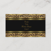 ブラックとゴールドのヒョウ柄 名刺 (裏面)
