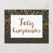 ブラックとゴールドのフェリズ・クンプレアニョス ポストカード (正面)