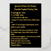 ブラックとゴールドのフォイルで囲まれたレシピカード 箔招待状 (正面)