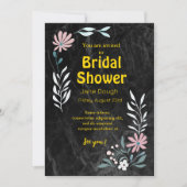 ブラックとゴールドのブライダルシャワー招待状 招待状 (正面)