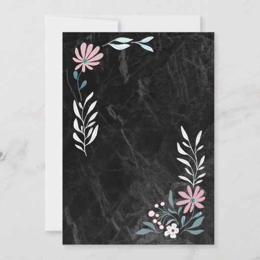 ブラックとゴールドのブライダルシャワー招待状 招待状 (裏面)