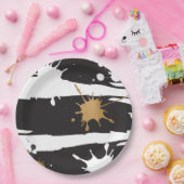 ブラックとゴールドのペーパープレート ペーパープレート (パーティー)