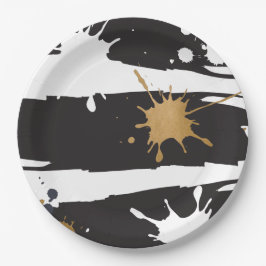 ブラックとゴールドのペーパープレート ペーパープレート