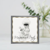 ブラックとゴールドのマスカレードパーティーの招待状 招待状 (スタンド正面)