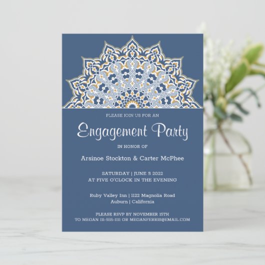 ブラックとゴールドのマンダラ招待状 招待状 (スタンド正面)