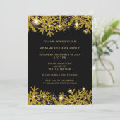 ブラックとゴールドのモダンなホリデーパーティー 招待状 (スタンド正面)