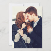 ブラックとゴールドのモノグラム写真 ウインターワディング 招待状 (裏面)