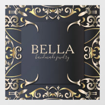 ブラックとゴールドのラグジュアリー シック バロック ビジネス ネーム