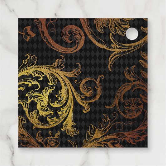 ブラックとゴールドのヴィンテージ フェイバータグ (裏面)