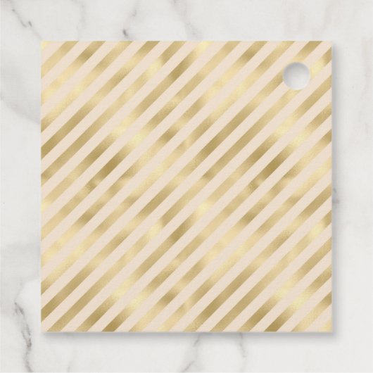 ブラックとゴールドの偽の箔モノグラム フェイバータグ (裏面)