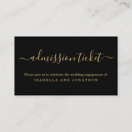 ブラックとゴールドの入場券同封カード エンクロージャーカード