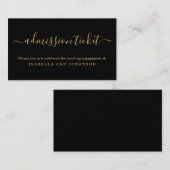 ブラックとゴールドの入場券同封カード エンクロージャーカード (正面/裏面)