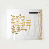 ブラックとゴールドの卒業写真用背景 タペストリー (正面(横))