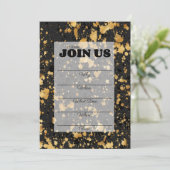 ブラックとゴールドの多目的招待状 記入式 招待状 (スタンド正面)