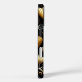 ブラックとゴールドの抽象的なバレンタインラブハート Case-Mate iPhoneケース (裏面 / 右)