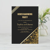 ブラックとゴールドの新築パーティー 招待状 (スタンド正面)