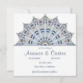 ブラックとゴールドの曼荼羅 セーブ・ザ・デート 招待状 (裏面)