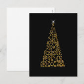 ブラックとゴールドの現代的なクリスマス シーズンポストカード (正面/裏面)