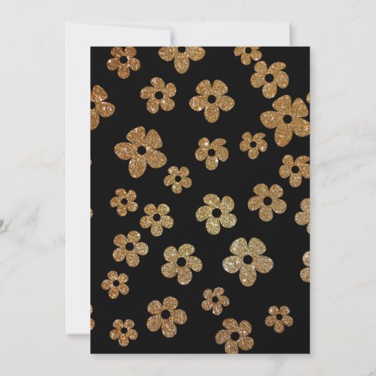 ブラックとゴールドの結婚式後パーティー招待状 招待状 (裏面)