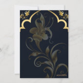 ブラックとゴールドの結婚式招待状 招待状 (裏面)