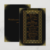 ブラックとゴールドの結婚式詳細カード | エレガント エンクロージャーカード (正面/裏面)