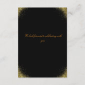 ブラックとゴールドの結婚式詳細カード | エレガント エンクロージャーカード (裏面)