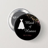 ブラックとゴールドの花嫁の介添え人 缶バッジ (正面&裏面)